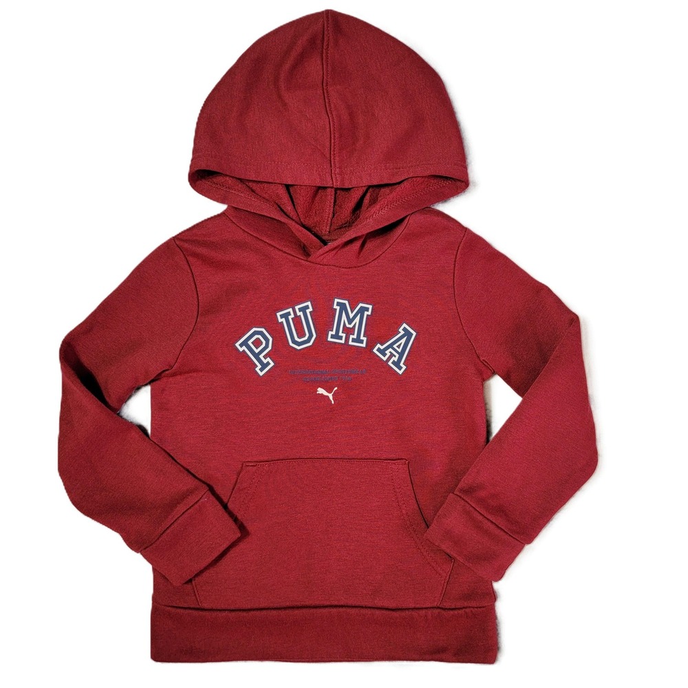 Kids Puma Red Hooded‎ Sweatshirt Hoodie Pullover Boys Size 4